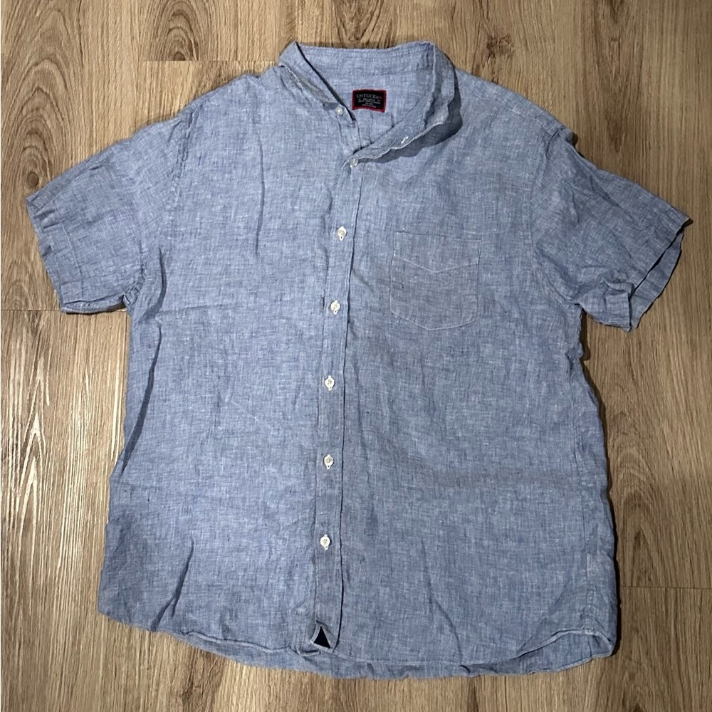 UNTUCKit Slim Fit Linen Shirt - Blue.